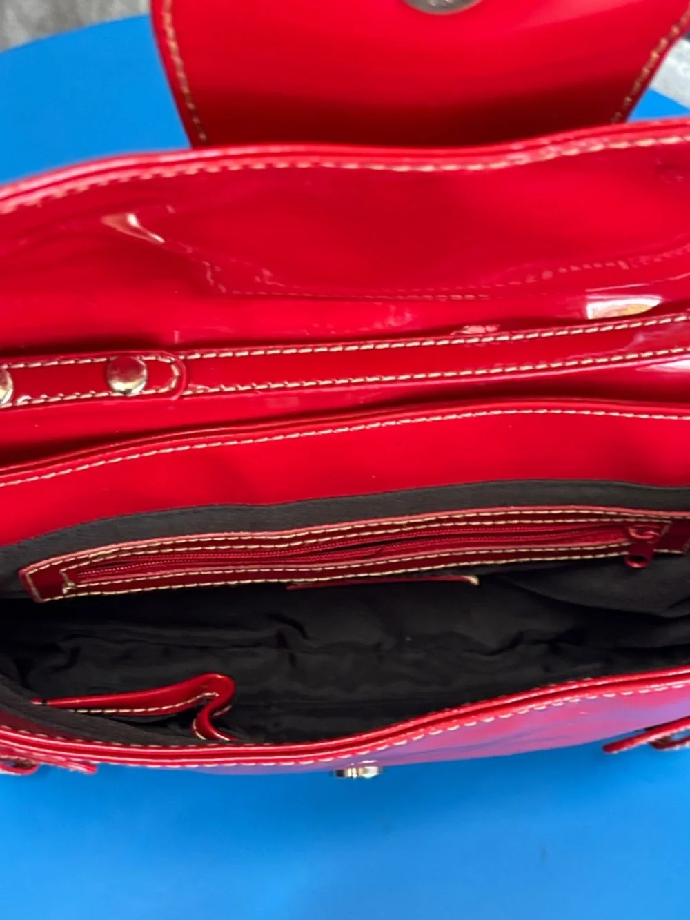 Red Patent Shoulder Bag - Women